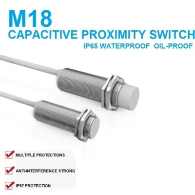 Capacitive Proximity Switch M18 24V Capacitor Proximity Sensor Non-Metal Counter - Image 1 of 4