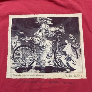 Vintage The Zoo Gallery T Shirt Bicycle Print Red Adult XL - Picture 1 of 9
