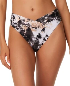 $48 Bar III Womens Wetn Wild V-Cut High Waist Bikini Bottoms Black Size Small - Picture 1 of 1