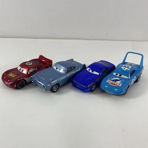 Disney Pixar CARS Lot of 4 Lightning McQueen Finn McMissile The King Rod Torque - Picture 1 of 13