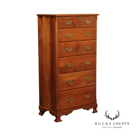 Chippendale Style Custom Crafted Solid Walnut Tall Chest Cover