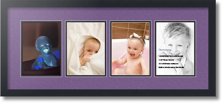 Коврик для коллажа ArtToFrames фоторамка - 4 отверстия 5x7 дюймов матовый черный 15 - Изображение 1 из 1