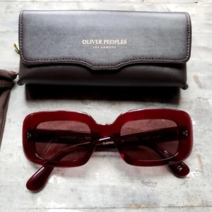 Oliver Peoples Sonnenbrille burgunderrot 100 % UVA/UVB neu mit Etikett - Bild 1 von 12
