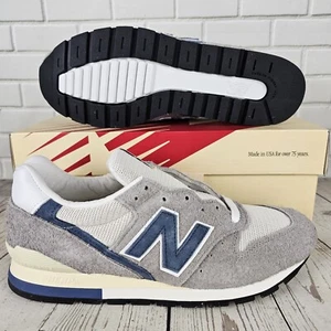 ⚡ New Balance 996 x Made in USA Men's Size 9 Athletic Shoes U996TE Grey Navy ⚡ - Picture 1 of 14