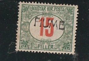 FIUME 1918/19 SEGNATASSE - 15 F. VERDE E ROSSO, MLH, Firma, sigla - Foto 1 di 2