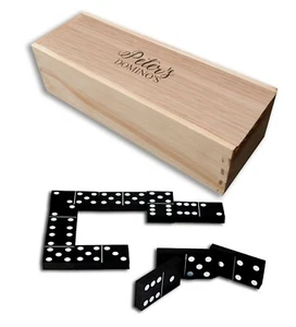 Set scatola legno domino personalizzato regalo natale 28 domino gioco nome personalizzato - Foto 1 di 2