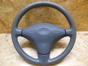 1999 2001 JDM TOYOTA VITZ SCP10 GRAY STEERING WHEEL W CENTER COVER OEM - Picture 1 of 12