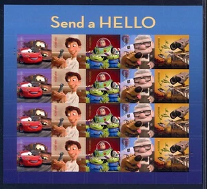 US Forever Sheet of 20 Scott #4553-4557 SEND A HELLO DISNEY PIXAR MNH (2011) - Picture 1 of 2