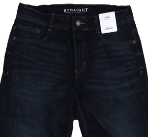 Pantalones de mezclilla rectos azules M&S para mujer Marks and Spencer talla 8 cortos ETIQUETA FALLA - Imagen 1 de 7