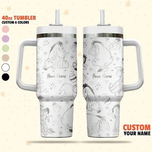 Custom Disney Winnie the Pooh Eeyore Tumbler, Disney Tumbler Name Engraved 40oz - Picture 1 of 4