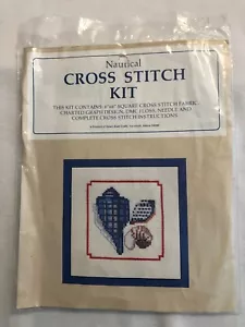 Conchas náuticas de punto de cruz Down-East Crafts 6x6 nuevas - Imagen 1 de 3