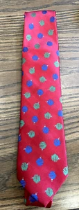 Hallmark Holiday Traditions Mens Neck Tie Red Novelty Christmas Balls - Picture 1 of 6
