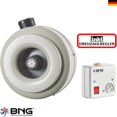 BVN Radial Rohrlüfter Axial 100 125 150 160 200 250 315 mm Zuluft Abluft+ Regler