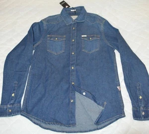 GUESS MEN'S TRUCKEE L/S COTTON SHIRT - ODDITY STRETCH DENIM - M - ODDITY - Picture 1 of 10