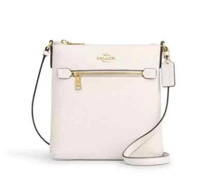 Coach C1556 Crossgrain Leather Rowan File Bag Crossbody Handbag Chalk - Picture 1 of 4