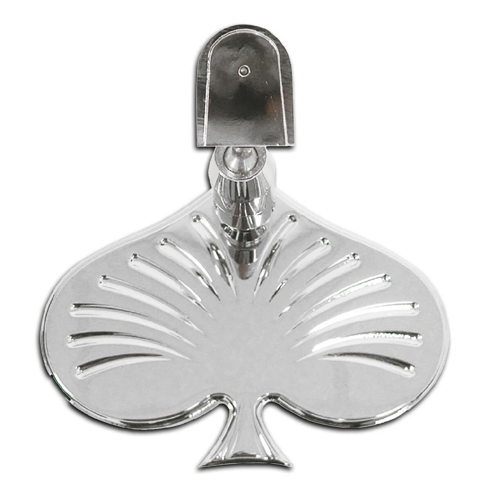 BILLET ALUMINUM REAR VIEW MIRROR POKER SPADE - CHROME - Image 1 of 1