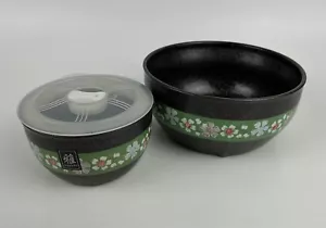 Fideos de arroz sopa japonesa vintage Miyabi ~ DOS tazones ~ 1 tapa de vapor ventilada - Imagen 1 de 12