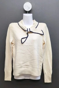 Boden Knitted Bow Long Sleeves Regular Fit Women's Sweater Small Warm Ivory - Picture 1 of 8