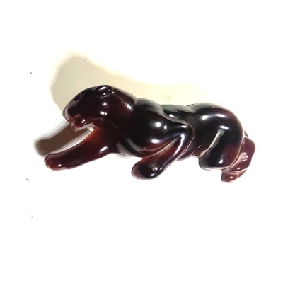 Pinzas de tensión de pasador de pelo marrón acrílico pantera gato acecho clásico Foto 1 de 4