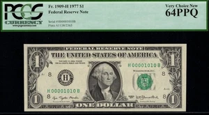 1977 $1 FRN H00001010B P.C.G.S #64PPQ - Imagen 1 de 3