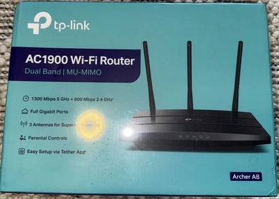 TP-Link Archer AC1900 Dual Band Wi-Fi Router MU-MIMO Archer A8 One Mesh - Image 1 of 3
