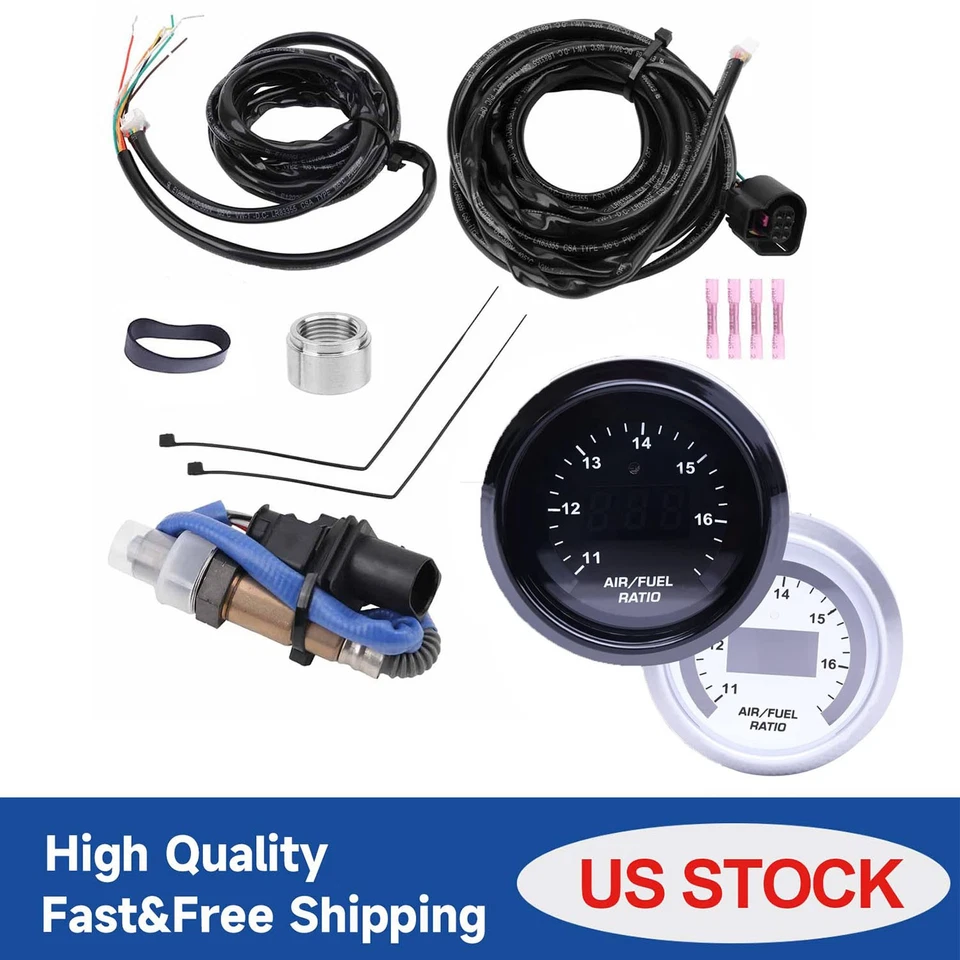 52mm Wideband O2 Air Fuel Ratio Gauge AFR With 4.9 LSU Sensor Fit For 30-4110 Foto 1 de 4