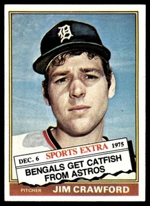 Jim Crawford Detroit Tigers 1976 Topps negociado #428T - Imagen 1 de 2