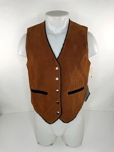 SCULLY - NEW w TAG - LEATHER Womens L Western Waistcoat Vest - Picture 1 of 6