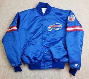 Vintage 80's Starter Buffalo Bills Large Satin Jacket NFL Proline Jacket - Picture 1 of 18