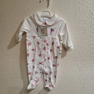 Vintage Sprockets Baby Pink Footed Outfit One-Piece 0-3 Months Mouse Ballarina - Picture 1 of 8