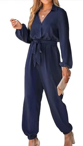 Monos jogger azul medianoche con cinturón talla: XL - Imagen 1 de 3