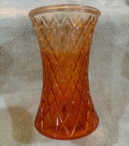 Sehr einzigartige Vintage Vase Bernstein Orange Flashed Diamond Ombre - Bild 1 von 3