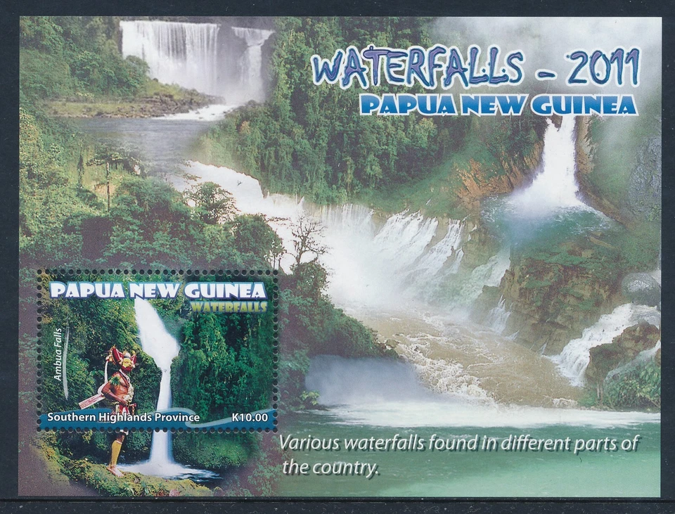 Mini hoja Papua New Guinea Waterfalls K10 2011 fina como nueva MNH Foto 1 de 1