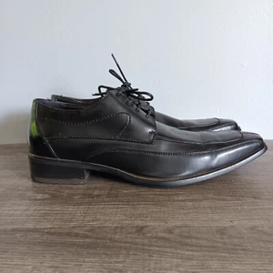 Amali Men's Black Faux-Leather Lace Up Tuxedo Oxford Dress Shoes Size 11 - Picture 1 of 9