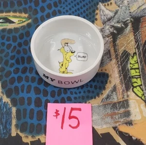 (lot#217) Vtg 80s 5" Odie "My Bowl" Paws Dog Food Bowl Garfield Jim Davis - Picture 1 of 2