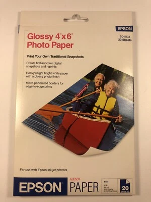 NEW SEALED Epson Glossy Photo Paper 4" x 6" S041134 20 Sheets - Image 1 of 4
