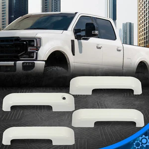 For 2017-2022 FORD F250-F450 Crew Cab Door Handle COVERS W/O SMKH OXFORD WHITE - Picture 1 of 14