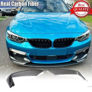 For BMW 4 Series F32 F33 F36 Real Carbon Front Bumper Upper Canard Splitter Vent - Picture 1 of 12