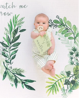 Manta de ducha para bebé de muselina de algodón orgánico regalo - ecológica - guirnalda Foto 1 de 4