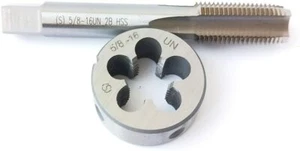 5/8-16 HSS Tap And Die,UN Machine Thread Tap And UN Round Thread Die Right Hand  - Picture 1 of 3