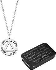 BNQL AA Symbol Necklace AA Recovery Gifts Alcoholics Anonymous Gifts Serenity AA