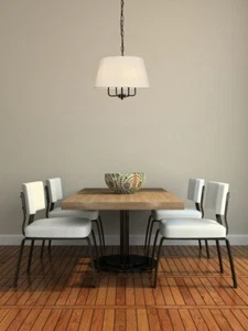 Chandelier Pendant Light Fixture Black Rustic Farmhouse Ceiling Lamp Shade 17" - Picture 1 of 6