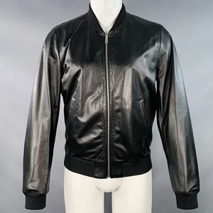 PRADA Size 38 Black Reversible Lambskin Leather Nylon Bomber Jacket - Picture 1 of 8
