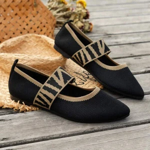 Damen Ballerinas mit Farbblock-Strickdesign – Elegante Flats mit spitzer Zehenpa - Bild 1 von 38