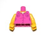1x LEGO® Torso Körper Mädchen Bluse Herz-Kette silber 973b0729 NEU Dunkel-Pink