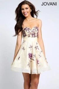 Jovani Prom Dress Party Evening Short Formal Sexy Color Beige Size 4 - Picture 1 of 3