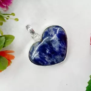 Sodalith Edelstein 925 Sterling Silber Handarbeit Anhänger Schmuck 1 1/4" - Bild 1 von 6