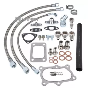 Turbo Oil Water Line Install Kit For Nissan RB20DET R31/R32 + MAMBA TA34-GTX3071 - Picture 1 of 9