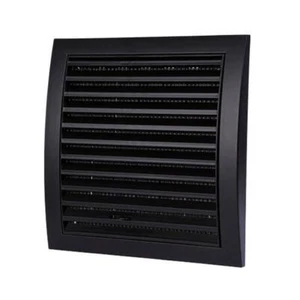 Rejilla de ventilación de pared de conducto de 100 mm cubierta negra malla de insectos - Imagen 1 de 2