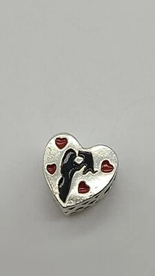 Cat Love Heart Charm Bead Add On To European & USA Bracelets  - Image 1 of 4